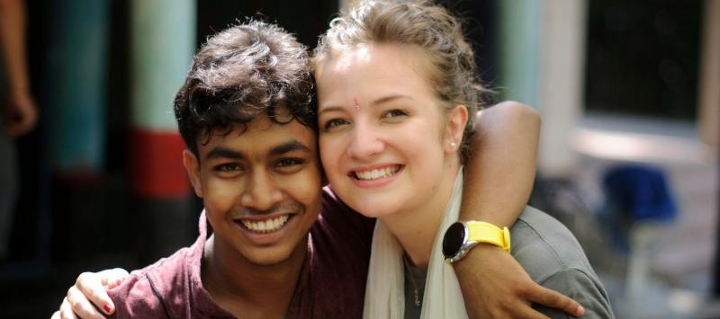 UK and Bangladeshi volunteers Jeet and Lottie van Grieken