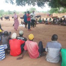 Volunteers facilitating a session at Lupenga communit
